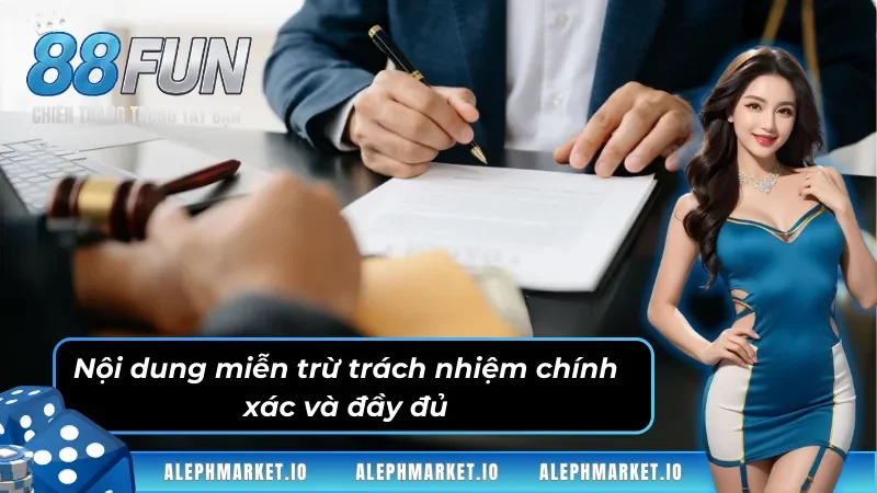 Nội dung miễn trừ trách nhiệm Fun88 chi tiết